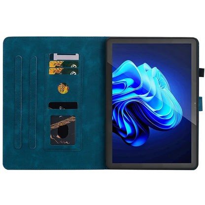For itel Pad One Case with Card Slots Lily Flower Imprint Leather Tablet Cover