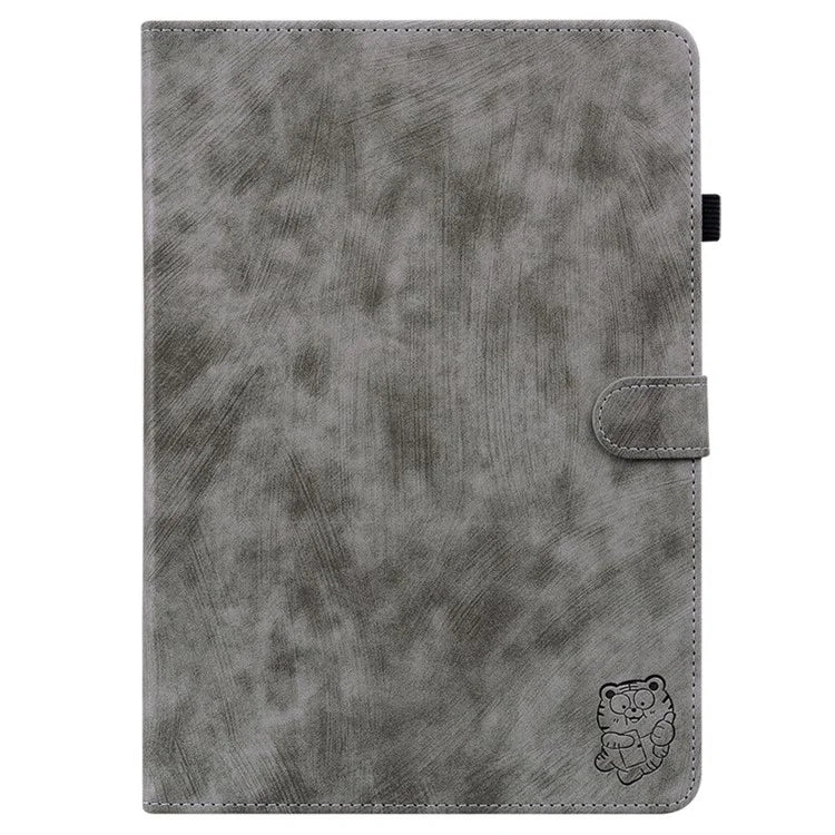 For Lenovo Tab K11 Plus Cases Anti-Slip Tiger Imprint PU Leather Tablet Cover
