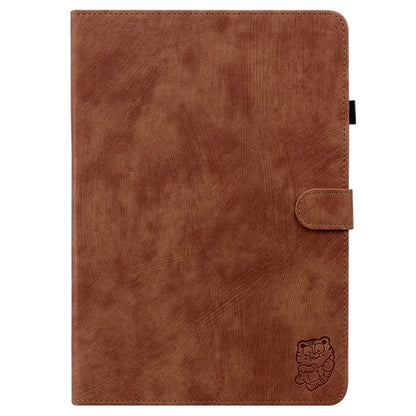 For Lenovo Tab K11 Plus Cases Anti-Slip Tiger Imprint PU Leather Tablet Cover
