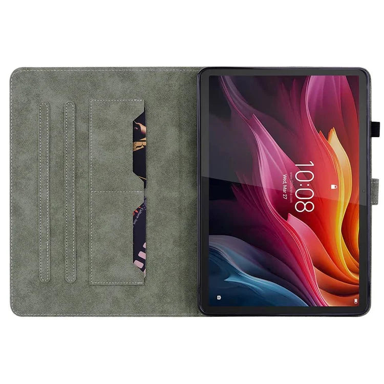 For Lenovo Tab K11 Plus Cases Anti-Slip Tiger Imprint PU Leather Tablet Cover