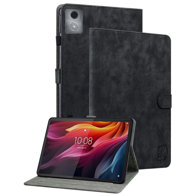 For Lenovo Tab K11 Plus Cases Anti-Slip Tiger Imprint PU Leather Tablet Cover