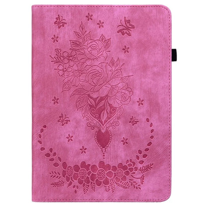 For Lenovo Tab K11 Plus Protective Case Rose Flower Imprint Card Slot Leather Cover