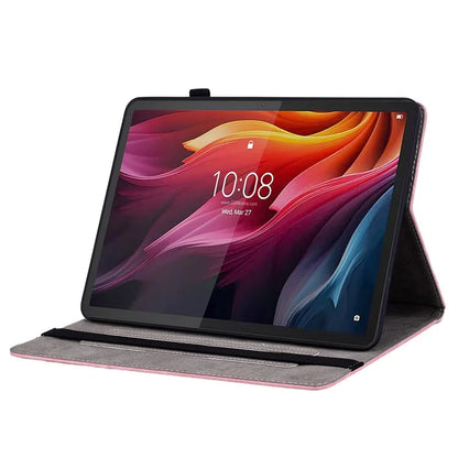 For Lenovo Tab K11 Plus Protective Case Rose Flower Imprint Card Slot Leather Cover