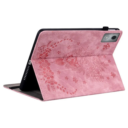 For Lenovo Tab K11 Plus Protective Case Rose Flower Imprint Card Slot Leather Cover