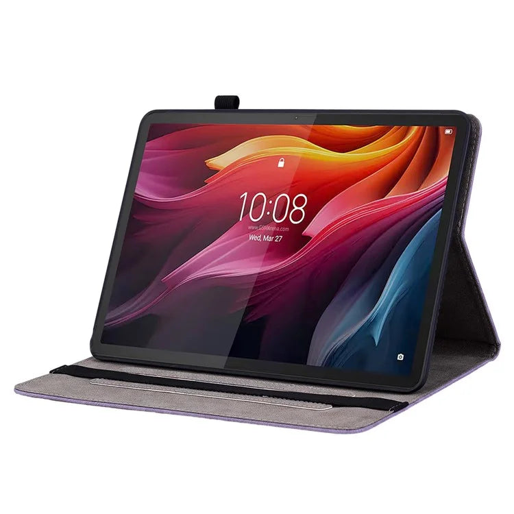 For Lenovo Tab K11 Plus Protective Case Rose Flower Imprint Card Slot Leather Cover