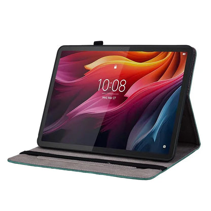 For Lenovo Tab K11 Plus Protective Case Rose Flower Imprint Card Slot Leather Cover
