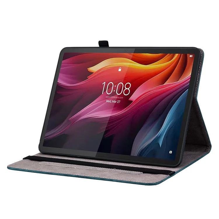 For Lenovo Tab K11 Plus Protective Case Rose Flower Imprint Card Slot Leather Cover