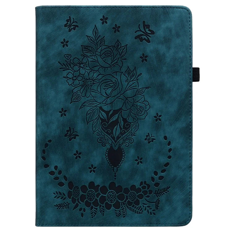 For Lenovo Tab K11 Plus Protective Case Rose Flower Imprint Card Slot Leather Cover