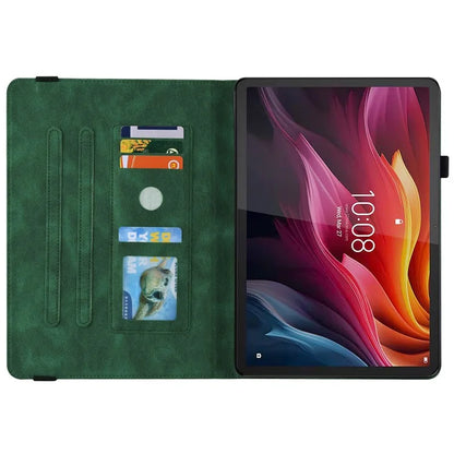 For Lenovo Tab K11 Plus Case Butterfly Flower Imprint PU Leather Tablet Cover with Card Slots