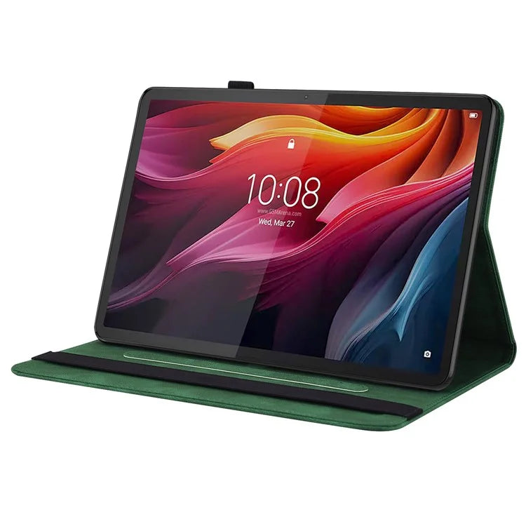 For Lenovo Tab K11 Plus Case Butterfly Flower Imprint PU Leather Tablet Cover with Card Slots