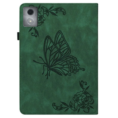 For Lenovo Tab K11 Plus Case Butterfly Flower Imprint PU Leather Tablet Cover with Card Slots