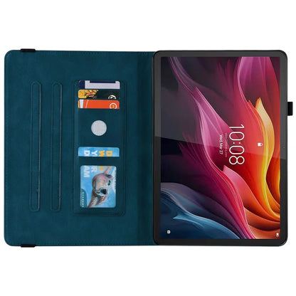 For Lenovo Tab K11 Plus Case Butterfly Flower Imprint PU Leather Tablet Cover with Card Slots