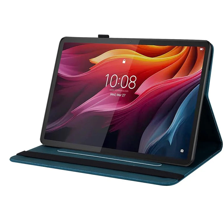 For Lenovo Tab K11 Plus Case Butterfly Flower Imprint PU Leather Tablet Cover with Card Slots