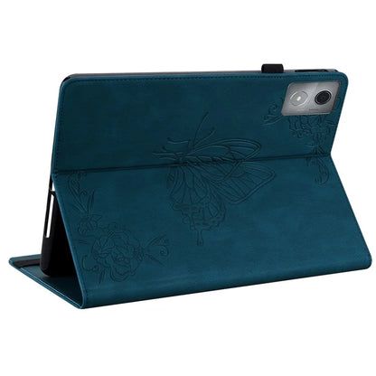 For Lenovo Tab K11 Plus Case Butterfly Flower Imprint PU Leather Tablet Cover with Card Slots