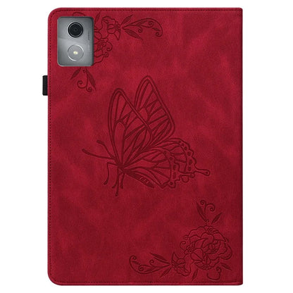 For Lenovo Tab K11 Plus Case Butterfly Flower Imprint PU Leather Tablet Cover with Card Slots