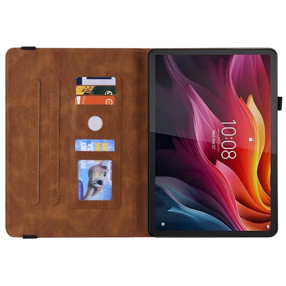 For Lenovo Tab K11 Plus Case Butterfly Flower Imprint PU Leather Tablet Cover with Card Slots