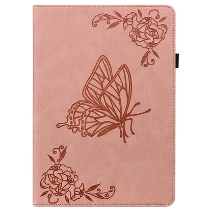 For Lenovo Tab K11 Plus Case Butterfly Flower Imprint PU Leather Tablet Cover with Card Slots