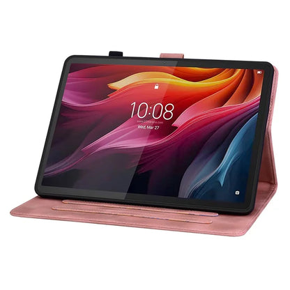 For Lenovo Tab K11 Plus Case Lily Flower Imprint Card Slots Leather Tablet Cover