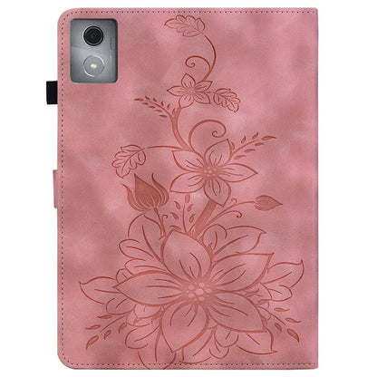 For Lenovo Tab K11 Plus Case Lily Flower Imprint Card Slots Leather Tablet Cover