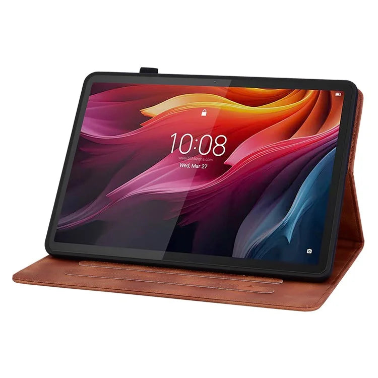 For Lenovo Tab K11 Plus Case Lily Flower Imprint Card Slots Leather Tablet Cover