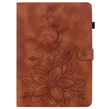 For Lenovo Tab K11 Plus Case Lily Flower Imprint Card Slots Leather Tablet Cover