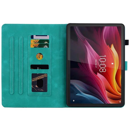 For Lenovo Tab K11 Plus Case Lily Flower Imprint Card Slots Leather Tablet Cover