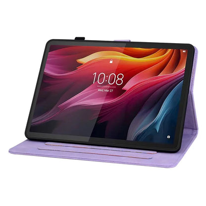 For Lenovo Tab K11 Plus Case Lily Flower Imprint Card Slots Leather Tablet Cover