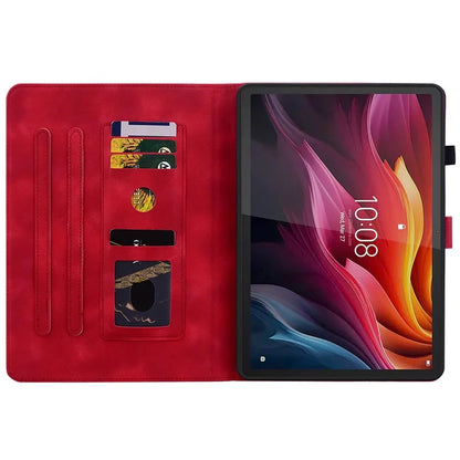 For Lenovo Tab K11 Plus Case Lily Flower Imprint Card Slots Leather Tablet Cover