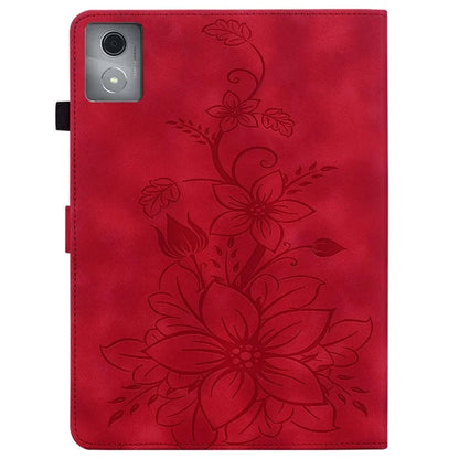 For Lenovo Tab K11 Plus Case Lily Flower Imprint Card Slots Leather Tablet Cover
