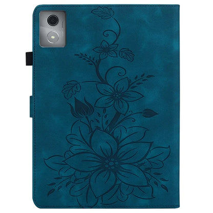 For Lenovo Tab K11 Plus Case Lily Flower Imprint Card Slots Leather Tablet Cover
