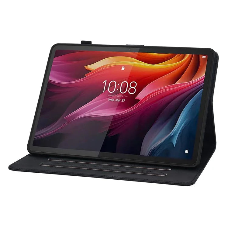 For Lenovo Tab K11 Plus Case Lily Flower Imprint Card Slots Leather Tablet Cover
