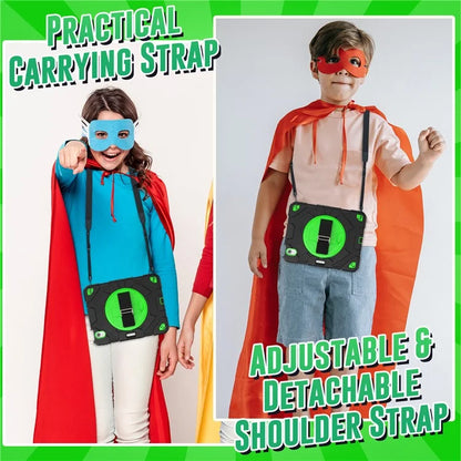 For iPad Air 11 (2024) Case Kickstand Hand Strap PC+Silicone Tablet Cover with Shoulder Strap