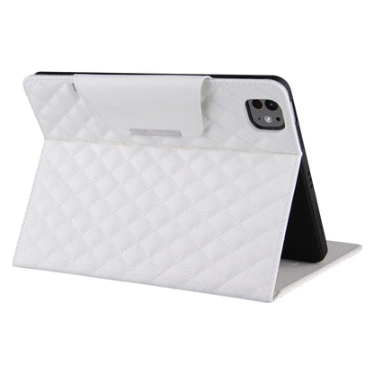For iPad Pro 11 (2024) Case Grids Leather Tablet Cover Auto Wake / Sleep Card Holder
