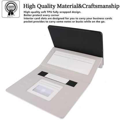 For iPad Pro 11 (2024) Case Grids Leather Tablet Cover Auto Wake / Sleep Card Holder