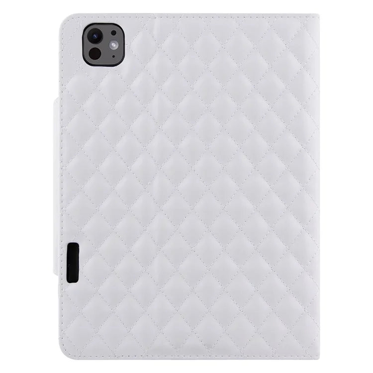 For iPad Pro 11 (2024) Case Grids Leather Tablet Cover Auto Wake / Sleep Card Holder