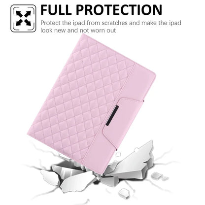 For iPad Pro 11 (2024) Case Grids Leather Tablet Cover Auto Wake / Sleep Card Holder