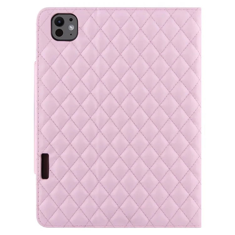 For iPad Pro 11 (2024) Case Grids Leather Tablet Cover Auto Wake / Sleep Card Holder
