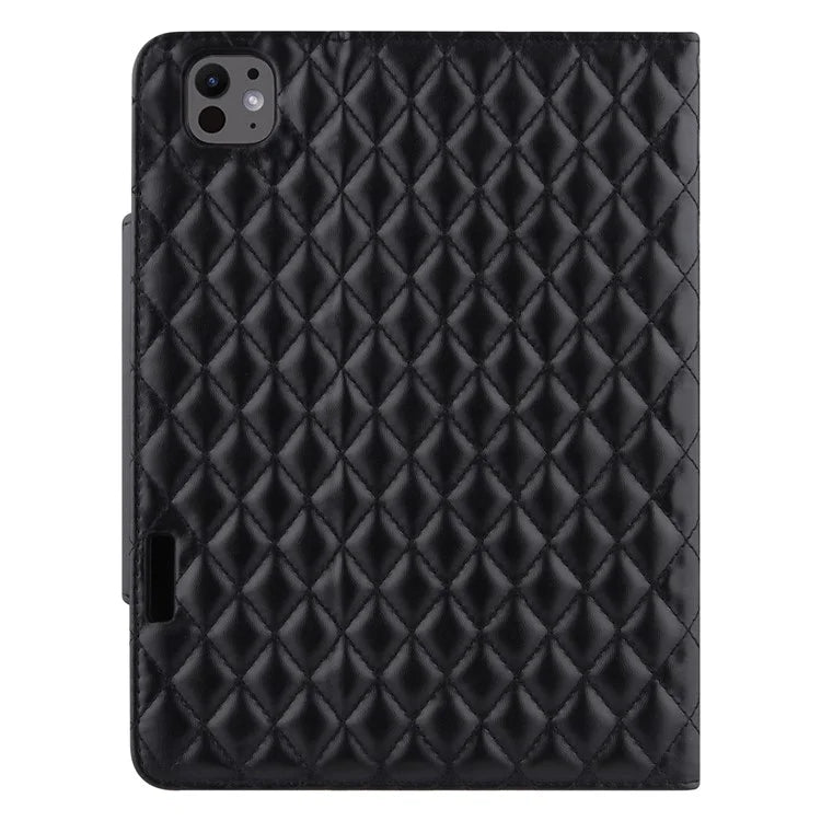 For iPad Pro 11 (2024) Case Grids Leather Tablet Cover Auto Wake / Sleep Card Holder