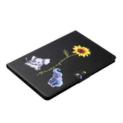 For iPad Pro 11 (2024) Leather Case Card Holder Pattern Printing Anti-Drop Tablet Cover