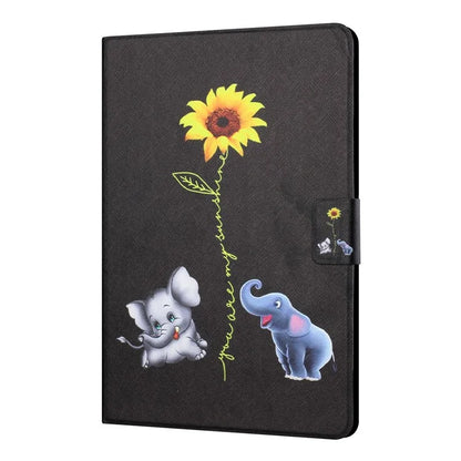 For iPad Pro 11 (2024) Leather Case Card Holder Pattern Printing Anti-Drop Tablet Cover