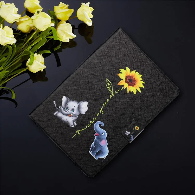For iPad Pro 11 (2024) Leather Case Card Holder Pattern Printing Anti-Drop Tablet Cover