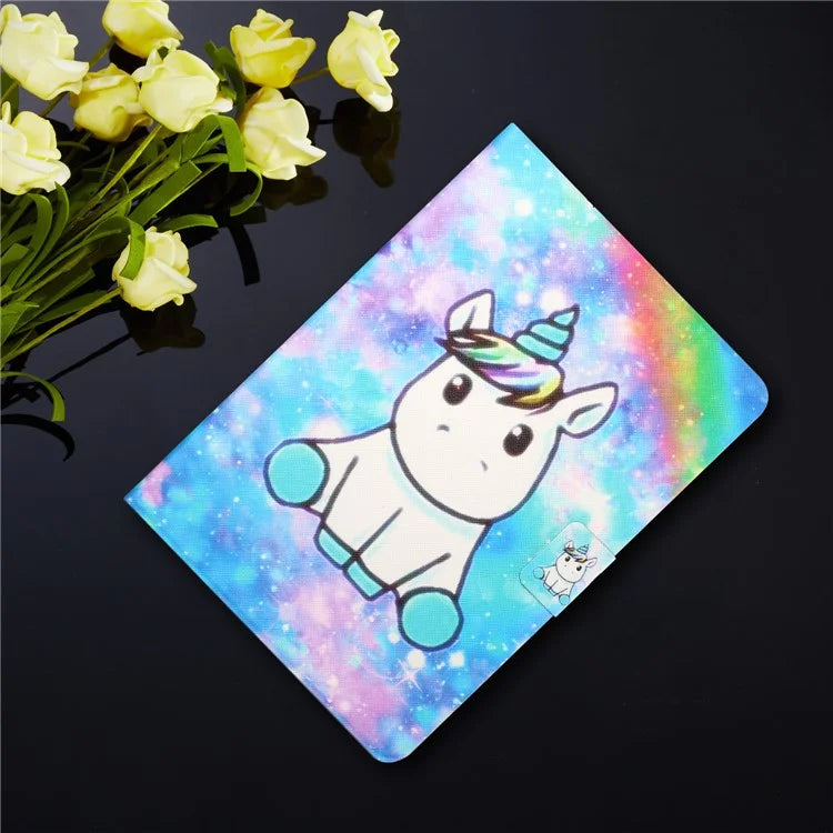 For iPad Pro 11 (2024) Leather Case Card Holder Pattern Printing Anti-Drop Tablet Cover