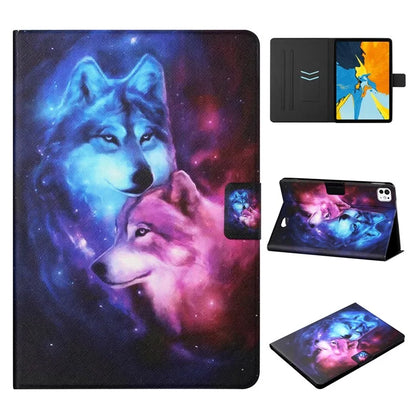 For iPad Pro 11 (2024) Leather Case Card Holder Pattern Printing Anti-Drop Tablet Cover