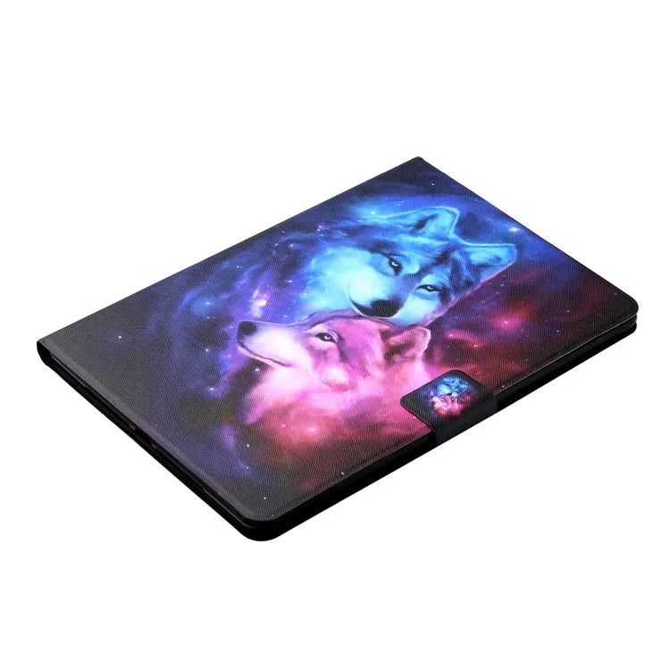 For iPad Pro 11 (2024) Leather Case Card Holder Pattern Printing Anti-Drop Tablet Cover
