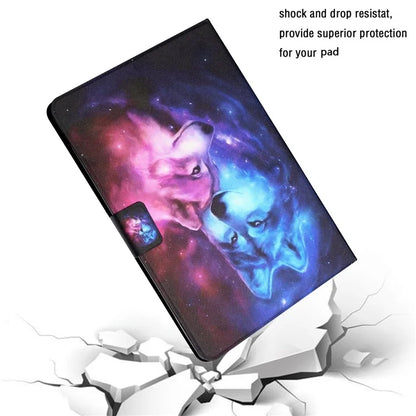 For iPad Pro 11 (2024) Leather Case Card Holder Pattern Printing Anti-Drop Tablet Cover