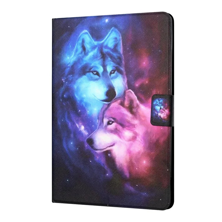 For iPad Pro 11 (2024) Leather Case Card Holder Pattern Printing Anti-Drop Tablet Cover