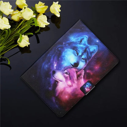 For iPad Pro 11 (2024) Leather Case Card Holder Pattern Printing Anti-Drop Tablet Cover