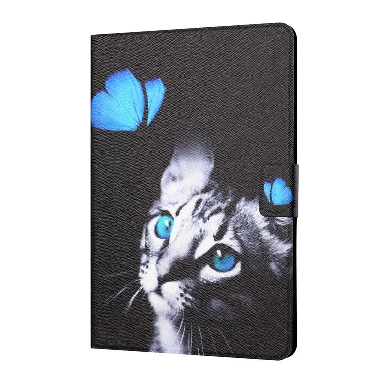 For iPad Pro 11 (2024) Leather Case Card Holder Pattern Printing Anti-Drop Tablet Cover