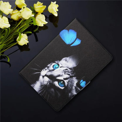For iPad Pro 11 (2024) Leather Case Card Holder Pattern Printing Anti-Drop Tablet Cover