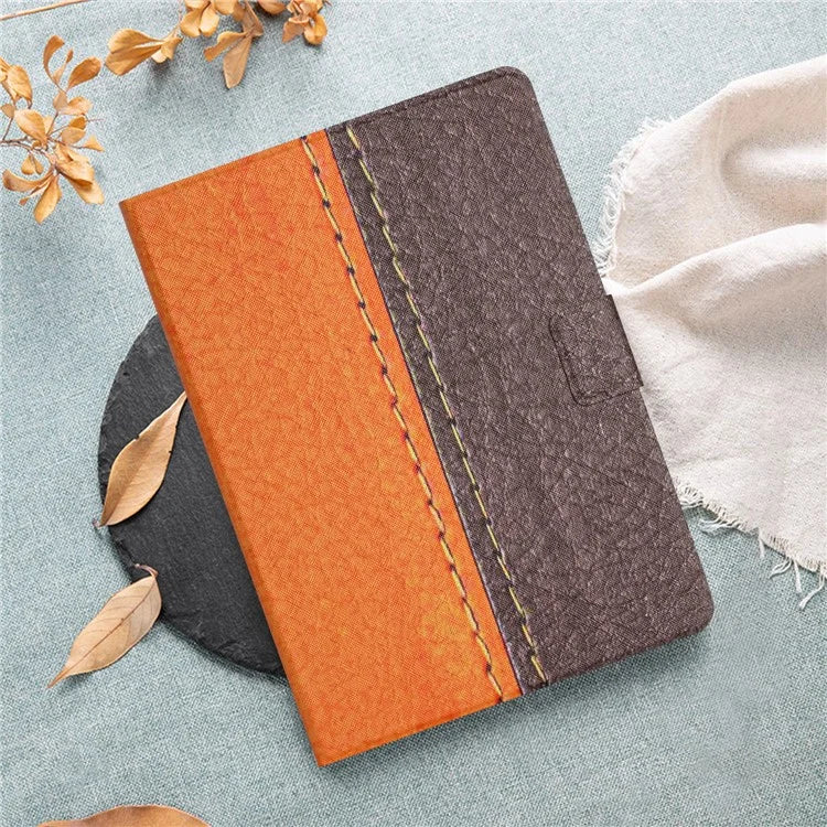 For iPad Pro 11 (2024) Cover Contrast Color PU Leather Tablet Stand Case with Card Slots